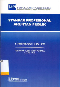 Standar Audit (SA 510) Perikatan Audit Tahun Pertama - Saldo Awal -