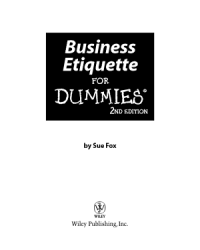 Image of Business Etiquette for DUMmIES 2nd
