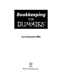 Image of Bookkeeping for DUMmIES
