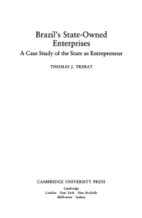 Image of Brazil's State-Owned Enterprises : A Case Study of the State as Entrepreneur