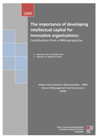 Image of The importance of developing intellectual capital for innovative organizations: Contributions from a HRM-perspective