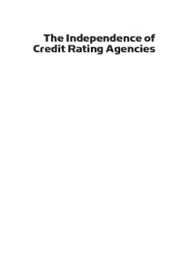 Image of The Independence of Credit  Rating Agencies