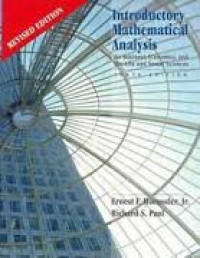 Introductory mathematical analysis for business, economics, and the life and social sciences